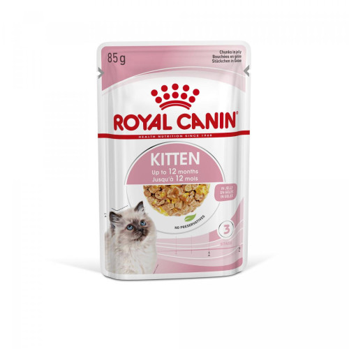 Royal Canin CAT (FHN) Kitten (Jelly) 健康營養系列 幼貓營養主食濕糧(啫喱) (3075700) 85g X 12 原盒 (原裝行貨)